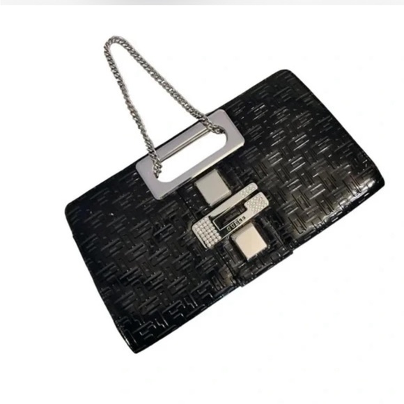 Guess - Vintage Y2K- Black Pleather Mini Bag / Clutch 🖤👛✨ - Picture 1 of 8